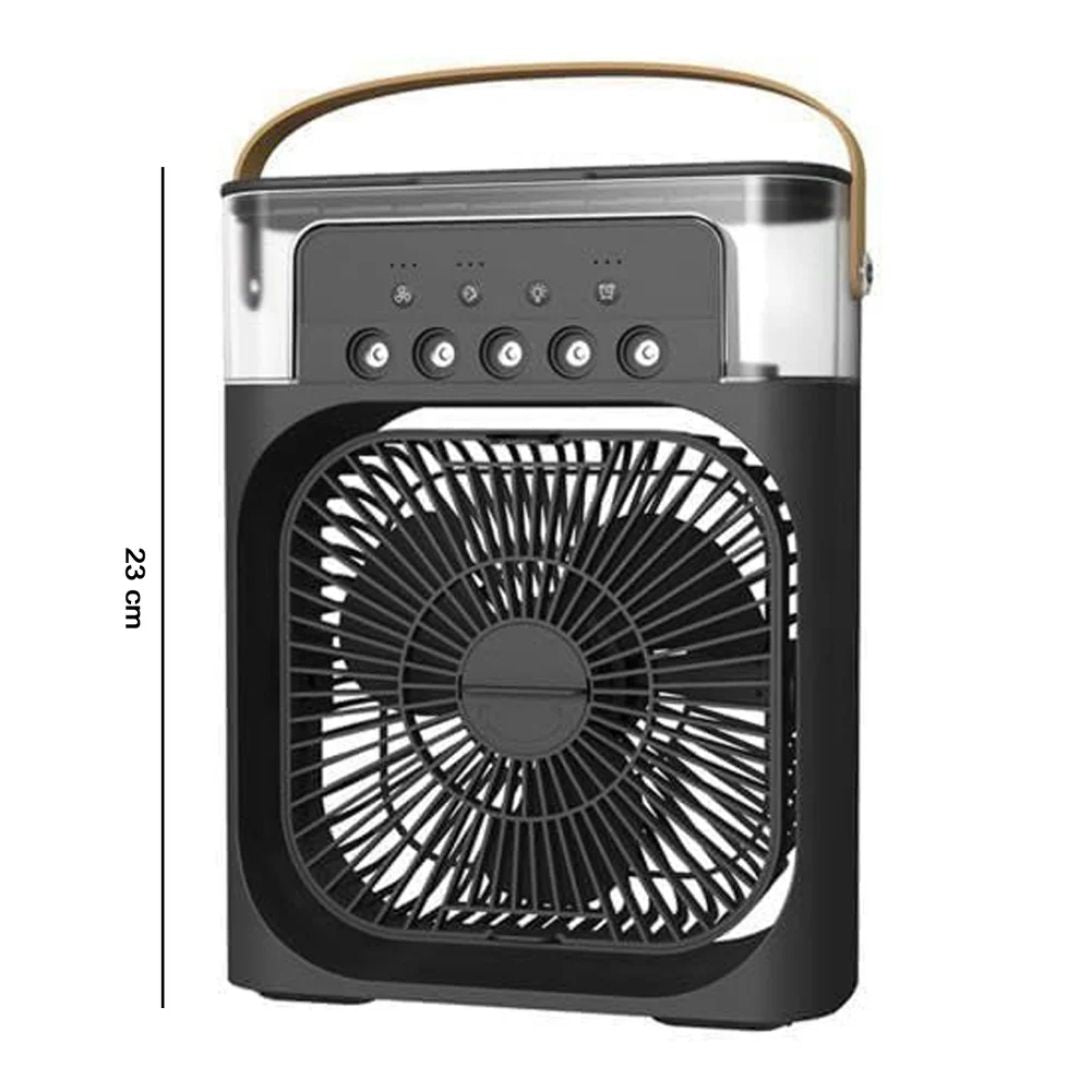 Portable Mini Cooling Fan with Humidifier & LED Light | USB Rechargeable Air Cooler - TheVyora