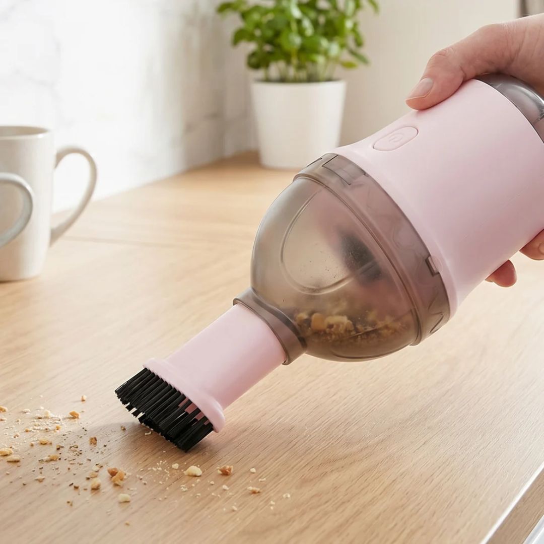 2-in-1 Mini Vacuum Cleaner with Brush | Portable Dust Cleaning Device - TheVyora