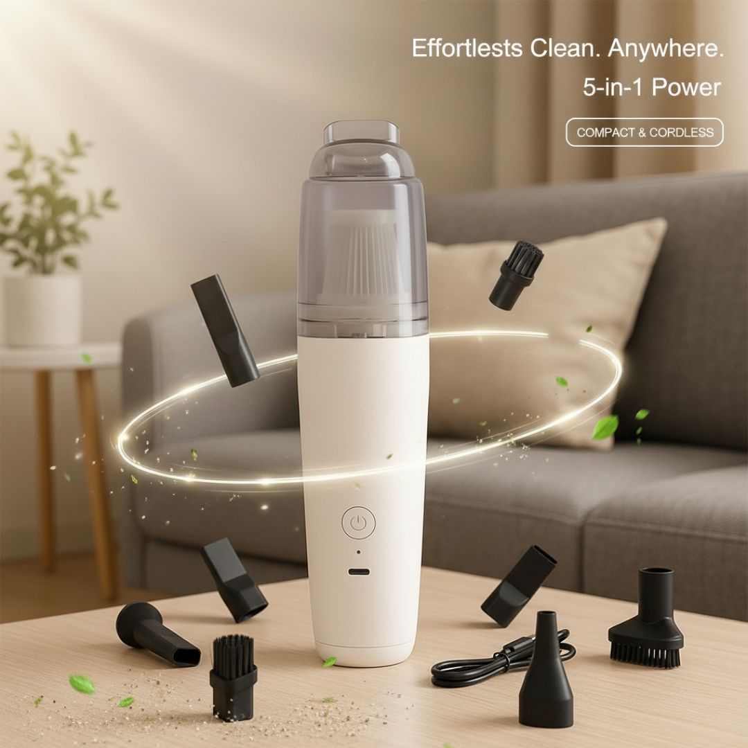 Cordless Mini Handheld Vacuum Cleaner Set with 5 Attachments