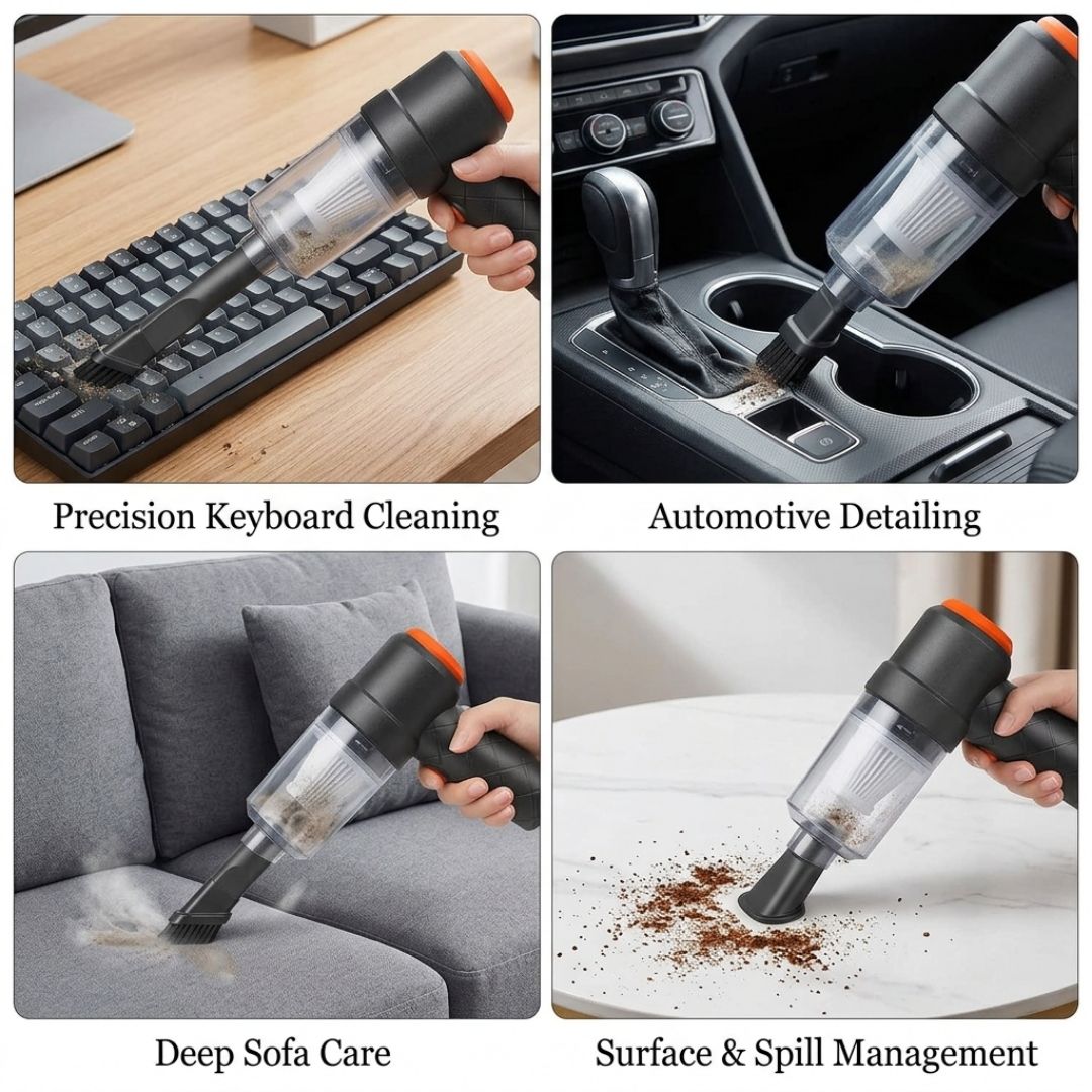2-in-1 Wireless Handheld Vacuum Cleaner | High-Power Portable Cleaner