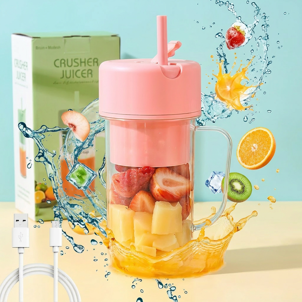 Portable 6-Blade Juicer Blender (420ML) | USB Rechargeable Smoothie Mixer