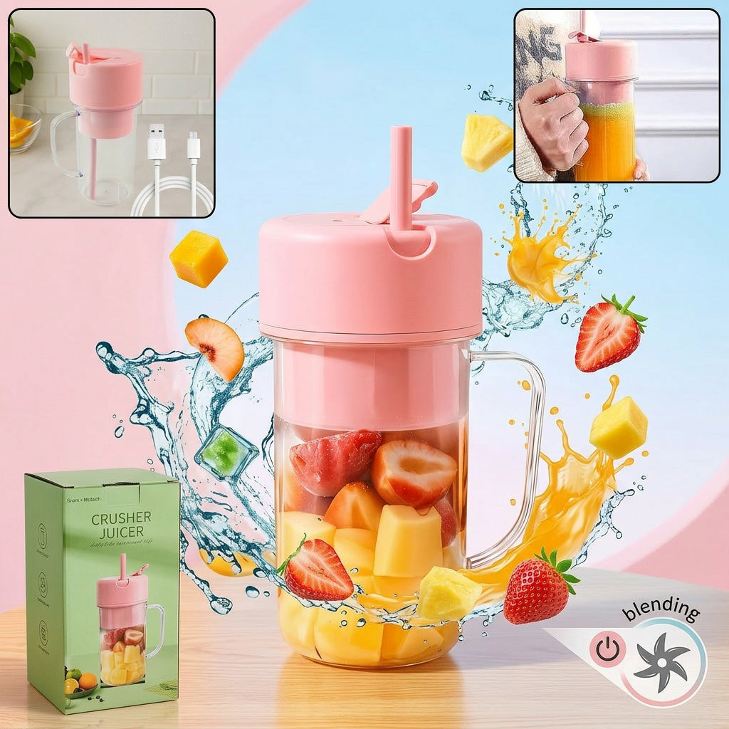 Portable 6-Blade Juicer Blender (420ML) | USB Rechargeable Smoothie Mixer